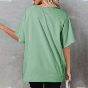 Sudaderas con capucha con hombros caídos Sudaderas transpirables de invierno Tallas grandes Media manga Ropa de moda sólida personalizada para mujer - Product Image 2