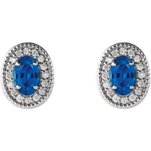 Oval 4-Prong Halo-Style Stud Earrings 14K/18K Gold Plated <b>White</b> & Rose Gold Princess Cut Diamond <b>Screw</b> Shape - Product Image 2