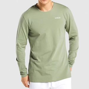 Camisetas de hombre con ropa activa para hacer ejercicio en el gimnasio, venta al por mayor, la última camiseta de manga larga para hombre, ropa de verano, cuello redondo transpirable - Product Image 6