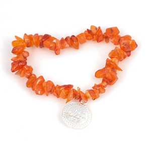 925 Sterling <b>Silver</b> Red Carnelian Model Fashion <b>Charm</b> <b>Bracelet</b> - Product Image 1