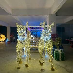 Lumières LED de Noël en forme de calèche et de <span class=keywords><strong>cheval</strong></span> 3D pour l'extérieur, décoration de Noël, accessoire de décoration de Noël - Product Image 4