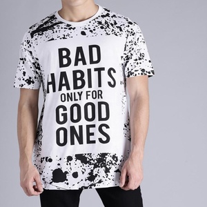 2020 hombres media manga TV nieve blanco negro impresión camiseta al por mayor 100% algodón camisetas con logotipo personalizado fabricado en Pakistán - Product Image 3