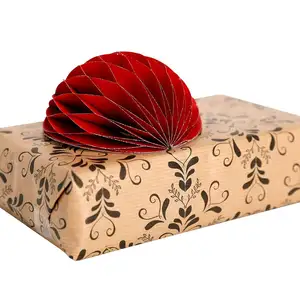 阳光创意3pcs迷你3D蜂窝纸工艺品胶印优雅礼品袋圣诞装饰品