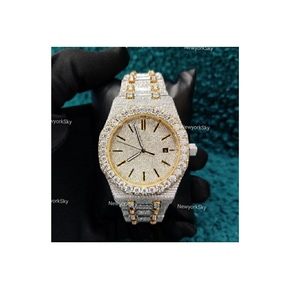 Montre à quartz de luxe Hip Hop Iced Out VVS Moissanite Diamond Montre-bracelet pour hommes Bijoux à la mode - Product Image 1