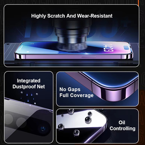 Protector de Pantalla de Vidrio Templado 360 HD con Pegamento Completo, Plegable en <span class=keywords><strong>O</strong></span>, Irrompible, Dureza 9H, 2.5D, 0.33mm para 17 16 15 14 13 <span class=keywords><strong>12</strong></span> <span class=keywords><strong>11</strong></span> <span class=keywords><strong>Pro</strong></span> <span class=keywords><strong>Max</strong></span> - Product Image 3