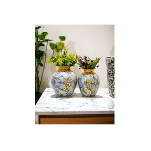 Juego de 2 jarrones de metal de suelo blanco mate, maceta Premium hecha a mano, florero de metal de estilo costero, precio al por mayor de alta venta - Product Image 5