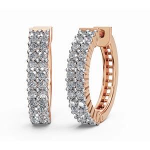 Aretes de Aro con Diamantes Halo Brillantes Mary Tudors, Oro de 9 KT, 14 KT, 18 KT, Corte Redondo, Joyería Cultivada en Laboratorio, Proveedor Mayorista OEM B2B - Product Image 1