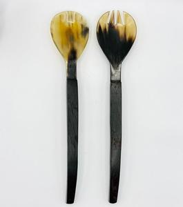 Juego de cubiertos con cabeza de cuerno de mejor diseñador de 2 cucharas, tenedor con mango moderno, cubiertos hechos a mano para utensilios de cocina, vajilla de mesa - Product Image 6
