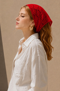 Bandana en tricot pour femme, foulard doux style crochet, bandeau pour cheveux - Product Image 3