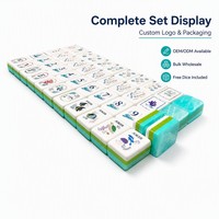 Set Mahjong Magnetik Amerika Mewah Grosir 160 Ubin Desain Lautan Hijau Mint Akrilik Set Hadiah Butik untuk Hiburan