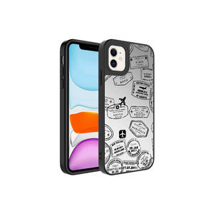 Coque en silicone brillante avec protection caméra pour iPhone 11/11 Pro/XR, motif voyage, design miroir de luxe - Product Image 1