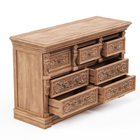 Vente en gros Premium Brisbane en bois d'acajou sculpté à la main Commode de chambre à coucher à 7 tiroirs avec des promesses de construction robustes d'Indonésie