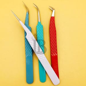 Nouvelles pinces à épiler isolantes pour extensions de cils en vison, pinces à épiler courbées pour cils, en acier inoxydable durable, offres avec logo - Product Image 5