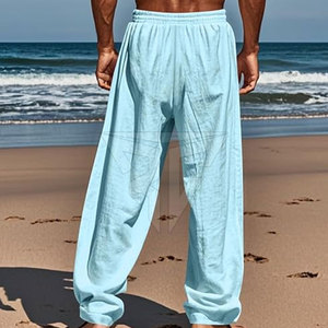 Best Quality Breathable Cotton Plus Size Men Baggy <b>Trouser</b> Straight Mid Casual Streetwear Fleece <b>Drawstring</b> Closure - Product Image 2