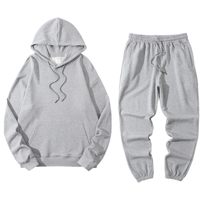 Survêtement confortable en coton pour l'hiver Sweat-shirt/costume à capuche grande taille avec logo personnalisé 2 pièces en polaire technique - Product Image 3