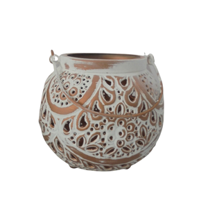 Linterna redonda de hierro de diseño elegante, linterna de vela de Color de pátina gris para el jardín del hogar y la decoración del festival hecha a mano - Product Image 4