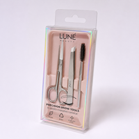 Scatole per Imballaggio Cosmetico, Scatola Trasparente in Plastica, Scatola per Pennelli da Trucco, Confezione con Finestra in PVC/PET, Scatola con Inserto in Blister