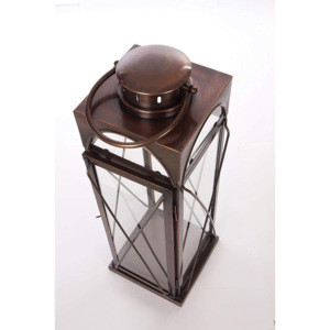 Grand bougeoir moderne en acier inoxydable à finition cuivre antique fait à la main Lanterne de Noël décorative pour le jardin et la maison - Product Image 4