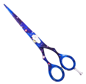 Tijeras de corte de pelo de peluquero de acero inoxidable japonés profesional diseño de Damasco con etiqueta privada para uso de belleza - Product Image 1