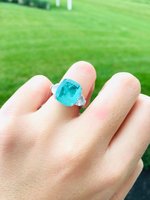 Bague vintage en tourmaline verte Paraiba rare pour femme, 1,45 ct, taille coussin, sertie de griffes, argent sterling 925, certifiée IGI, haute qualité