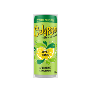 Calypso Apple Oasis Limonade pétillante sans sucre 330ml 24 canettes par carton avec édulcorants Sucralose - Product Image 1