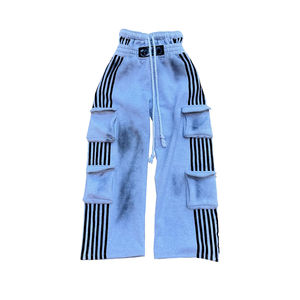 Ensemble survêtement et sweat-shirt à double taille en molleton rayé streetwear personnalisé 420 Gsm - Product Image 4