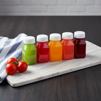 Bouteilles de boisson en plastique PET transparentes réutilisables carrées de 150 ml, bouchon à vis antivol, anti-fuite, café, soda, thé, boissons gazeuses