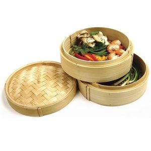 Caja de Dim Sum de ratán de estilo antiguo que ofrece un toque único de inspiración vintage para la decoración del hogar y el comedor - Product Image 6