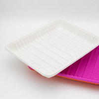 Plateaux empilables en plastique jetables de portion de nourriture d'amidon de maïs de catégorie comestible favorables à l'environnement