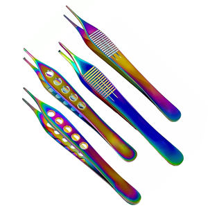 Jeu de 2 pinces Adson 4 75 pouces 12cm Rainbow Titanium allemand pinces chirurgicales en acier inoxydable pour usage métrique - Product Image 1