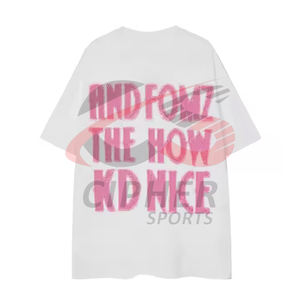 Camiseta unisex de gran tamaño para hombre, jersey de peso pesado, diseño bordado, estampado vintage, informal, estilo Odm - Product Image 2