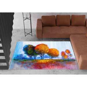 Alfombra con Diseño de Árboles Otoñales: Alfombra Decorativa Antideslizante y Colorida, Alfombra de Chenilla - Product Image 2