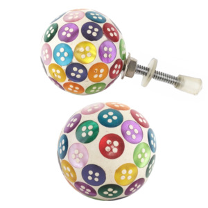 Tiradores de botón de resina multicolor modernos para cocina, baño, sala de estar, cajón de madera de calidad, puerta, armario, Tiradores para - Product Image 2