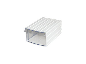 Boîte à tiroirs de rangement en plastique transparent modèle 760-M avec boîtes à usage extérieur bleues pour entrepôt ou ateliers - Product Image 2
