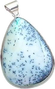Pendentif femme Dentrite naturelle opale pierre précieuse véritable pierre de naissance noël mariage bijoux faits à la main pendentif en argent Sterling 925 - Product Image 2