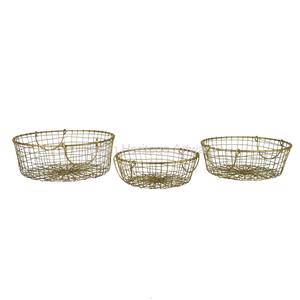 Handmade Iron Multifunction Fruit & Snack Serving Baskets in Gold/Copper/<b>Silver</b>-IHA IHAWB020 Tableware Kitchenware Storage <b>Bins</b> - Product Image 1