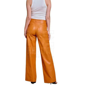 กางเกงหนังแฟชั่นผู้หญิงเอวสูงหนังนิ่มยืดได้สำหรับผู้หญิงกางเกงหนังลำลอง - Product Image 5