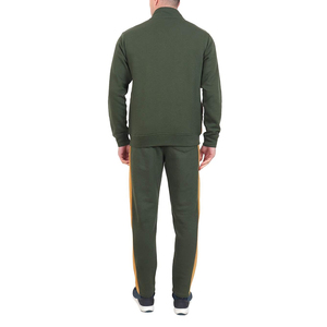 Trajes atléticos informales de 2 piezas para hombre, chaqueta para correr con cremallera completa, pantalones de manga larga, estampado de patrón sólido, ejercicio deportivo de invierno - Product Image 1