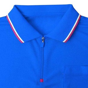 Polos bordados con cremallera de cuarto azul de Color de alta calidad personalizados, ropa de calle de punto, cuello vuelto, polos de talla grande para hombre - Product Image 4