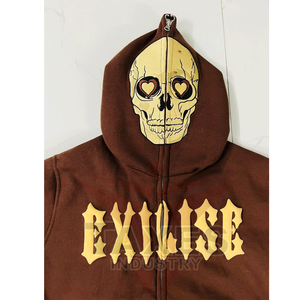 Sweat-shirts à capuche pour hommes avec impression intégrale et fermeture éclair, 100% coton, fabrication de vêtements en molleton français, best-sellers des sweats-shirts pour hommes - Product Image 3