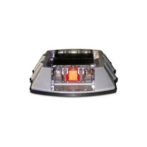 Botón de Señalización Vial Solar Rojo Impermeable de Alta Calidad, Base de PC, LED 11921 SL K, Cuerpo de Aluminio, Protección IP65, Alta Intensidad - Product Image 1