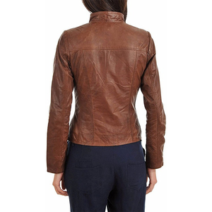 Vestes d'hiver pour femmes, veste en cuir PU noire pour moto, nouvelle arrivée, personnalisée, extérieure, automne 2023, cuir véritable standard - Product Image 6
