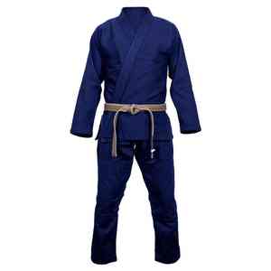 Uniforme de Jiu Jitsus en coton bleu de qualité supérieure 100% léger avec col souple coutures renforcées pour l'entraînement des arts martiaux de boxe - Product Image 1