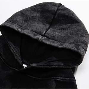 Nuevo Vintage negro ácido lavado sudaderas con capucha hombres mujeres sudadera de algodón de gran tamaño Harajuku Hip Hop Retro Punk Streetwear Casual pulóver - Product Image 3