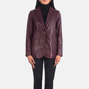 เสื้อโค้ทหนังสำหรับผู้หญิงแบบทางการมีกระดุมผ่าหน้าเสื้อโค้ทหนังแฟชั่นระบายอากาศได้ดี - Product Image 1