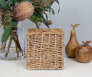 Wholesale Sustainable Seagrass <b>Tissue</b> <b>Box</b> Square Thick Weave Rustic Natural Look For Bathroom Hotel Home Decor From Vietnam - Product Image 3