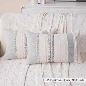 Hermosa funda de almohada de algodón bordada, funda de cojín de diseño para decoración del hogar, indio decorativo con pompón redondo de 16x16 pulgadas - Product Image 6