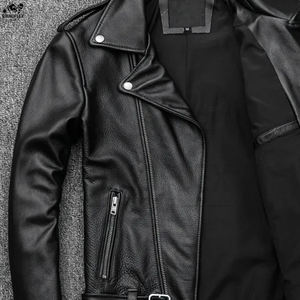 Chaqueta de Cuero Transpirable de Alta Calidad Hecha a Medida con Logotipo Frontal Personalizado para Hombre, Forro de Lana de Lona para Invierno, Informal - Product Image 4