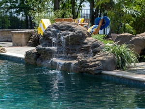 Fontaine lumineuse extérieure moderne en pierre polymère faite à la main, étanche, pour la cour et <span class=keywords><strong>le</strong></span> jardin - Product Image 5