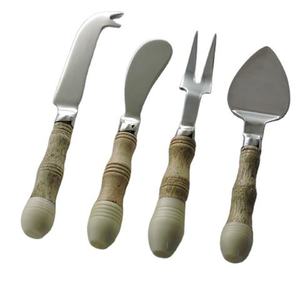 Venta directa de fábrica, nuevo juego de queso con diseño de madera y fregona con cuatro cubiertos para cocina, hogar o uso en Hotel, Material metálico - Product Image 6